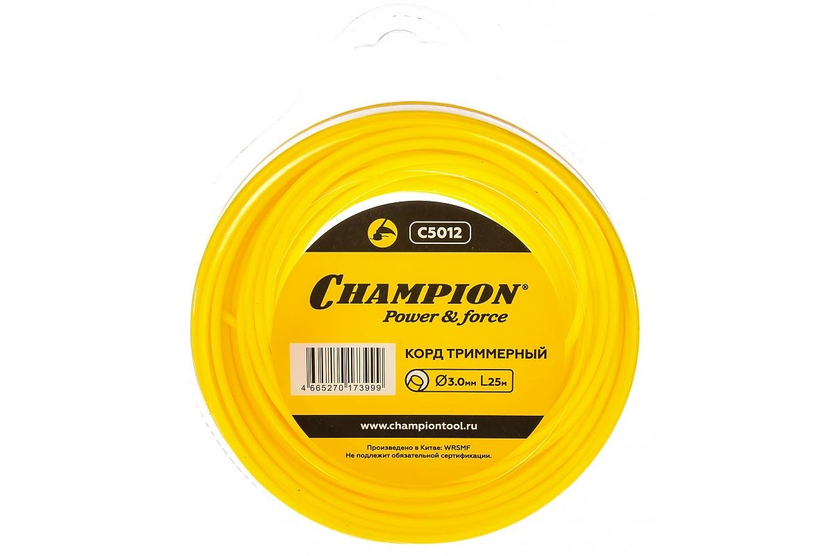 Champion C5012 корд триммерный 3,0мм х 25м (круглый) Round