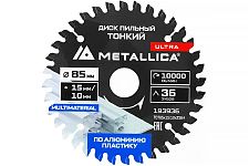 Metallica 193936 диск пильный ТОНКИЙ (для мини-пил) 85x15/10х1,8мм