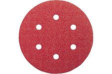 Bosch 2.608.605.717 шлифовальная бумага (красная) 150мм 6 отверстий, К60, 5шт.