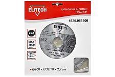 Elitech 1820.055200 диск пильный по дереву 200х32/30х2,2 Z36 твердосплавный