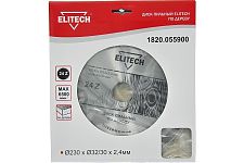 Elitech 1820.055900 диск пильный по дереву 230х32/30х2,4 Z24 твердосплавный
