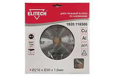 Elitech 1820.116500 диск пильный по алюминию 210х30 Z80