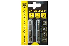 Berger BG-2413 биты магнитные Torx с отверстием T15Hх50мм, S2, 2шт. (блистер)