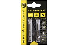 Berger BG-2409 биты магнитные SL0,5х4х50мм, S2, 2шт. (блистер)