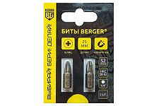 Berger BG-2366 биты магнитные PH1х25мм, S2, 2шт. (блистер)
