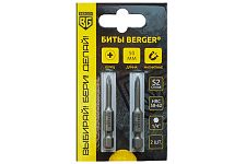 Berger BG-2398 биты магнитные PH2х50мм, S2, 2шт. (блистер)