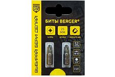 Berger BG-2424 биты магнитные PZ1х25мм, S2, 2шт. (блистер)