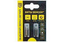 Berger BG-2381 биты магнитные SL0,5х4х25мм, S2, 2шт. (блистер)